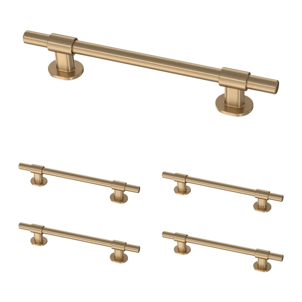 Liberty Hardware (5 Pack) 1 3/8" to 6 5/16"Adjustable Centers Adjusta Pull Francisco Pull in Champagne Bronze