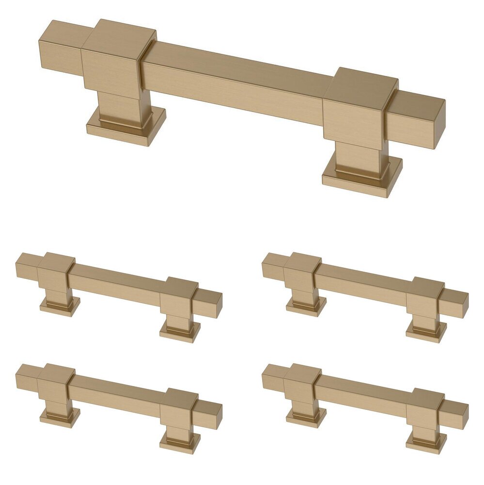 Liberty Hardware (5 Pack) 1 3/8" to 4" Adjustable Centers Square Bar Adjusta Pull in Champagne Bronze