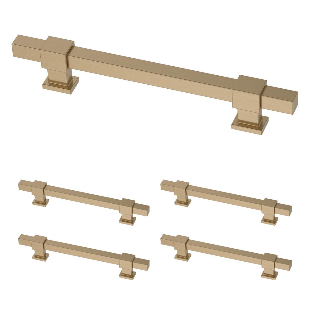 Liberty Hardware (5 Pack) 1 3/8" to 6 5/16" Adjustable Centers Square Bar Adjusta Pull in Champagne Bronze