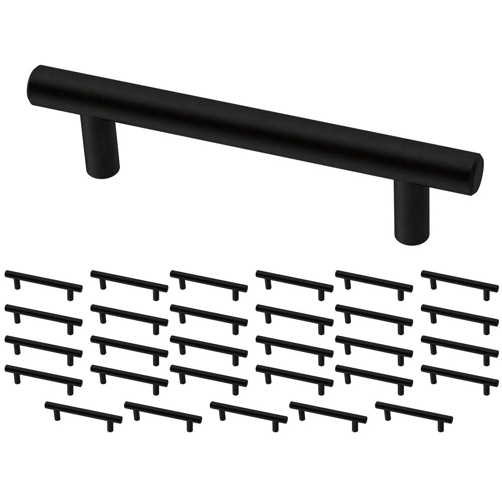 Liberty Hardware (30 Pack) 3 3/4" (96mm) Centers Simple Round Bar Pull in Matte Black