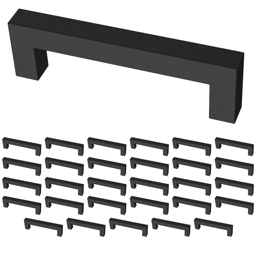 Liberty Hardware (30 Pack) 3 3/4" (96mm) Centers Simple Modern Square Pull in Matte Black