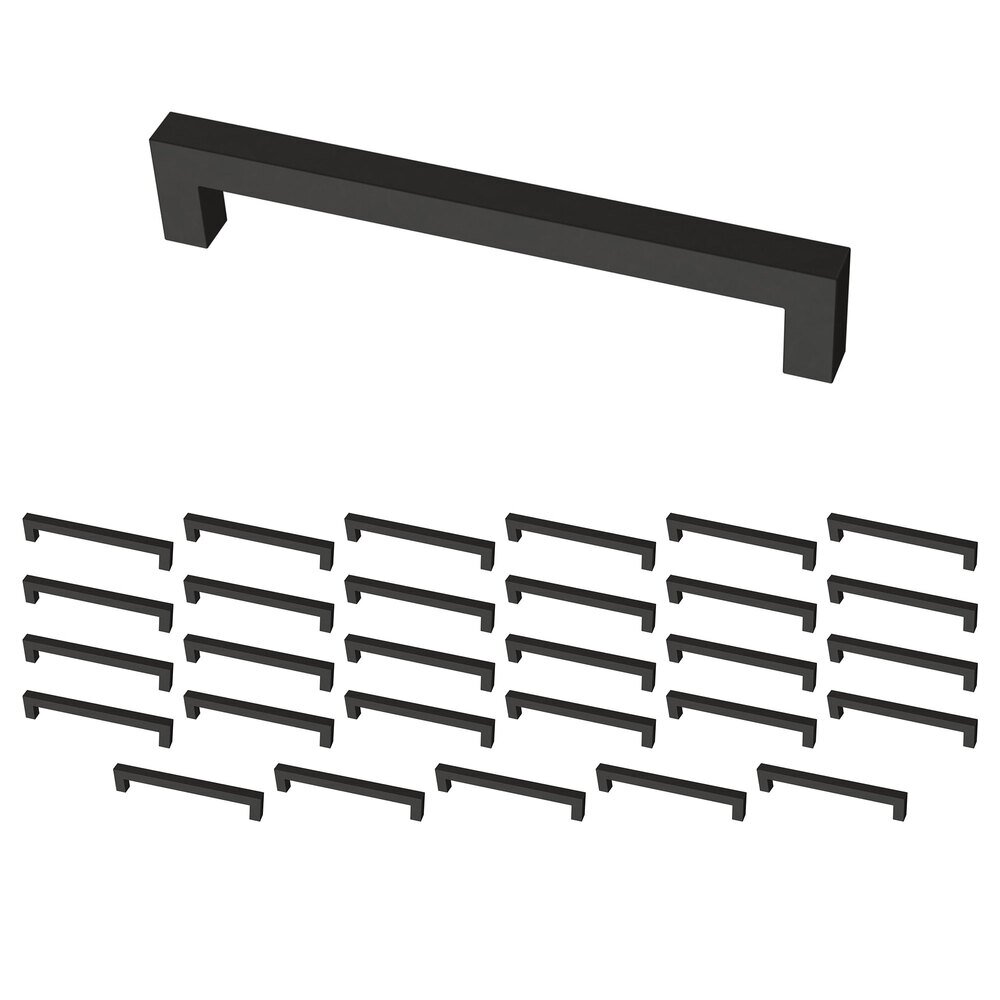 Liberty Hardware (30 Pack) 6 5/16" (160mm) Centers Simple Modern Square Pull in Matte Black