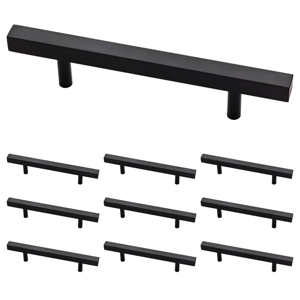 Liberty Hardware (10 Pack) 3 3/4" (96mm) Centers Simple Square Bar Pull in Matte Black
