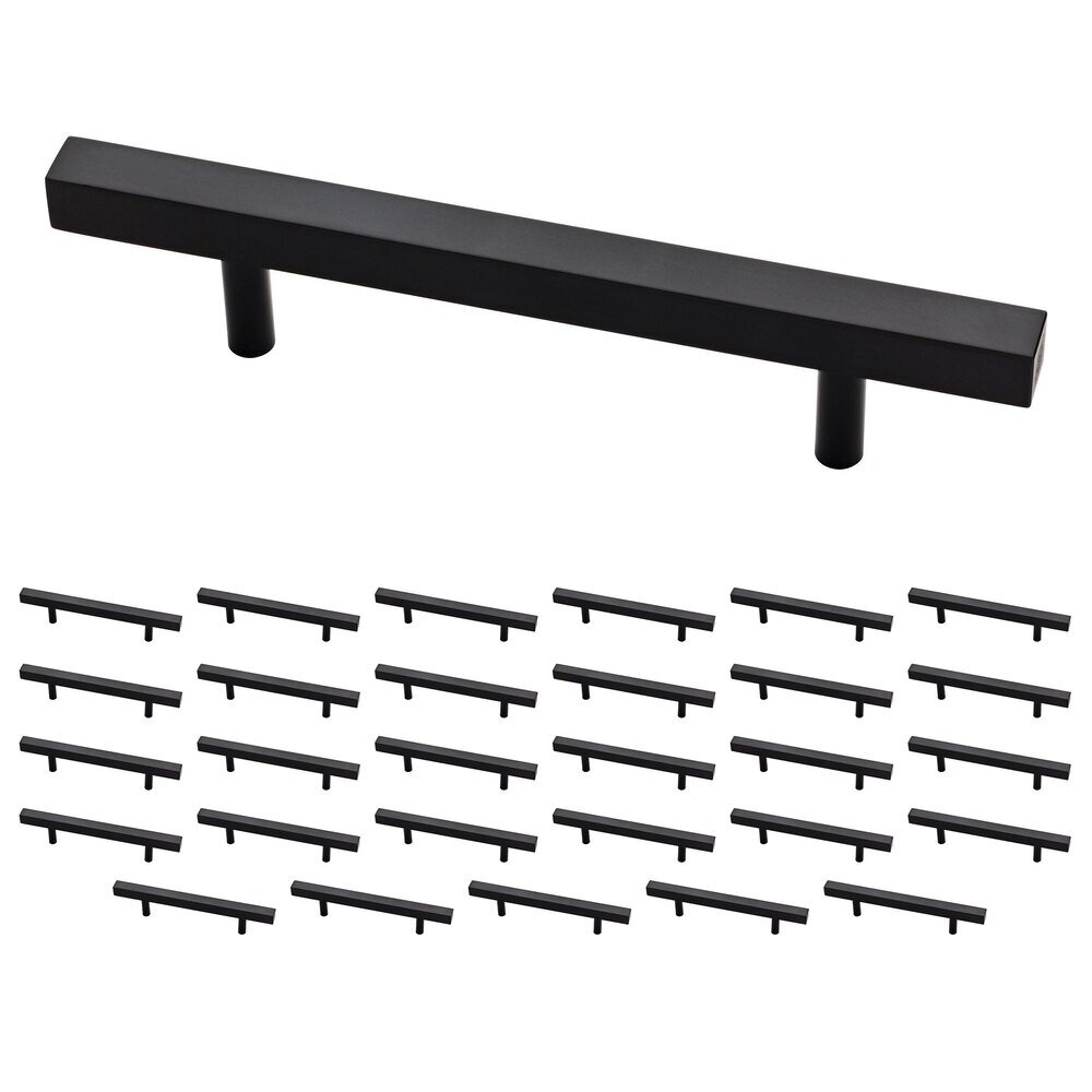 Liberty Hardware (30 Pack) 3 3/4" (96mm) Centers Simple Square Bar Pull in Matte Black