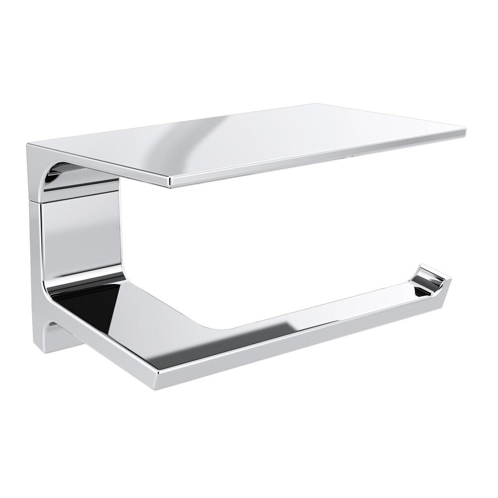 Liberty Hardware Toilet Paper Holder with Shelf in Chrome