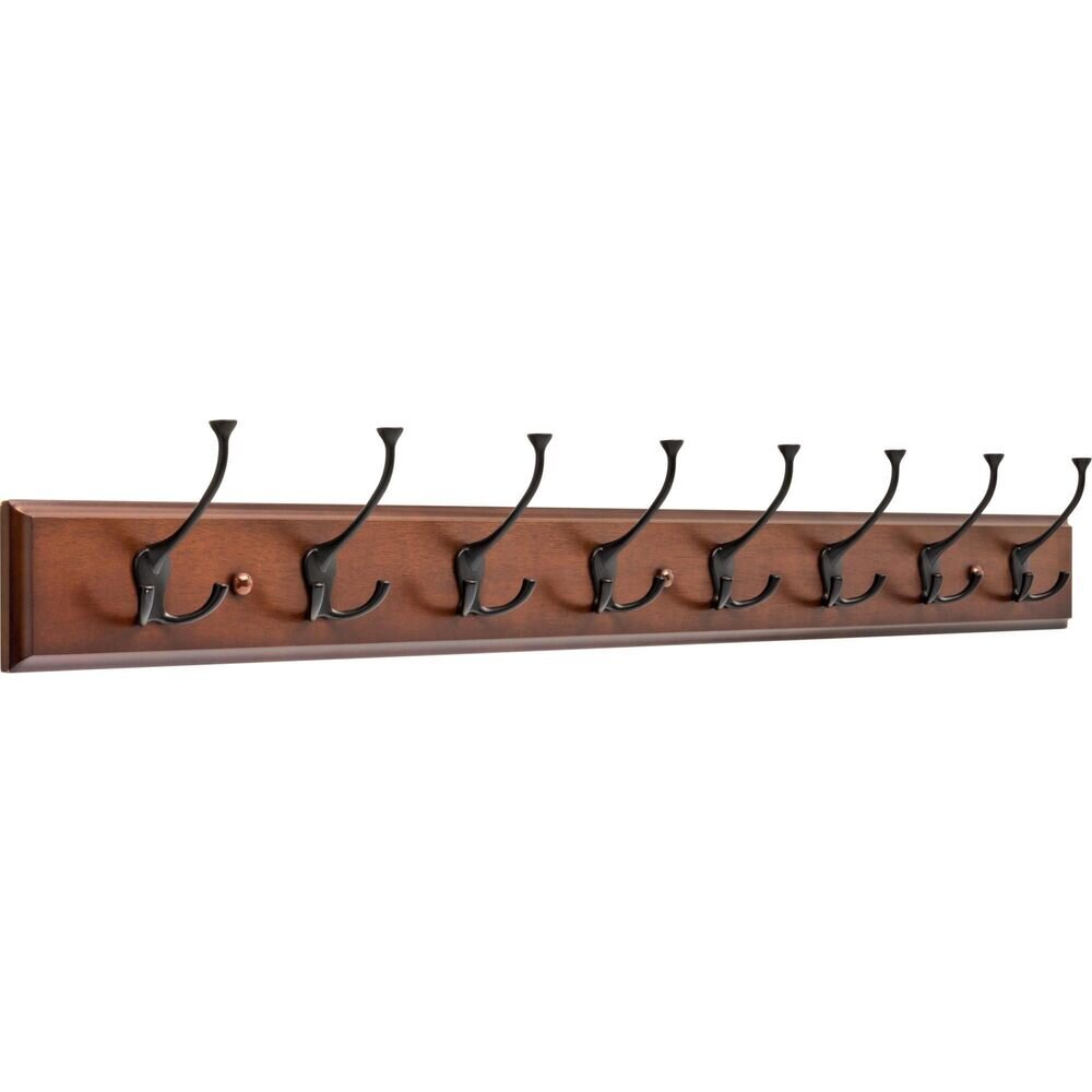 Liberty Hardware 45" Tri-Hook Rail in Cocoa and Matte Black