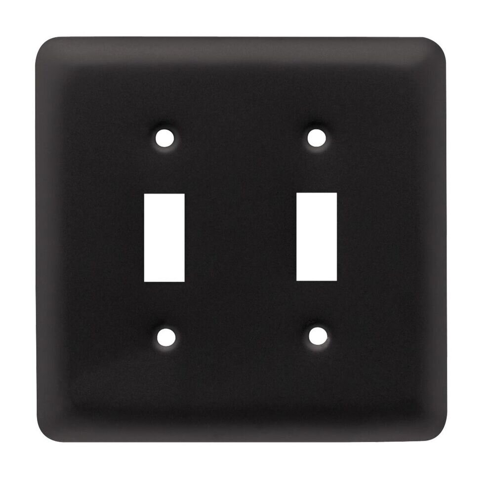 Liberty Hardware Stamped Round Double Toggle Wall Plate in Matte Black