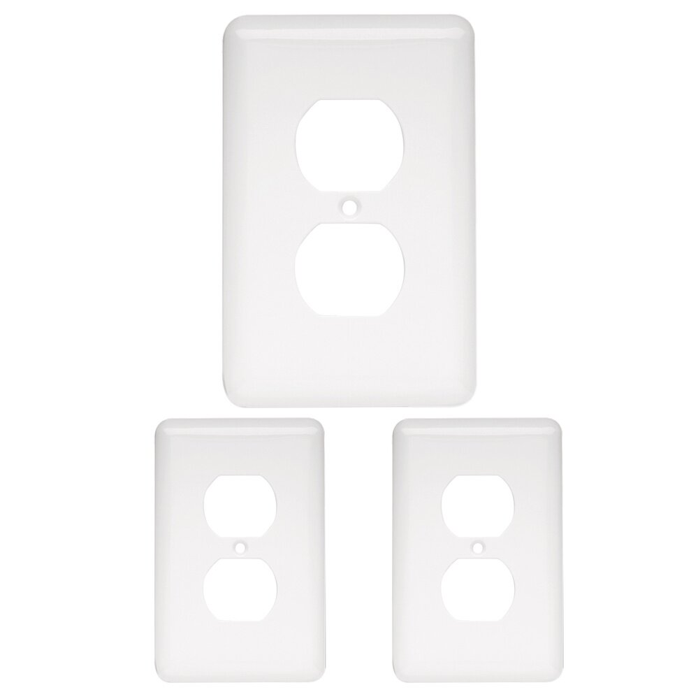 Liberty Hardware Stamped Round Single Duplex Wall Plate (3 Pack) in White