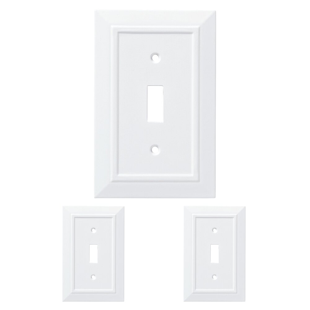 Liberty Hardware Single Toggle Wall Plate in Pure White (3 Pack)