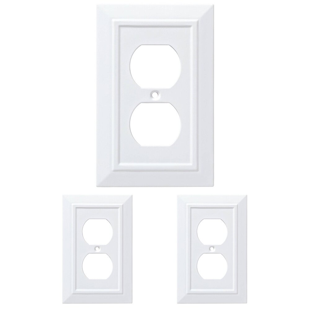 Liberty Hardware Single Duplex Wall Plate in Pure White (3 Pack)