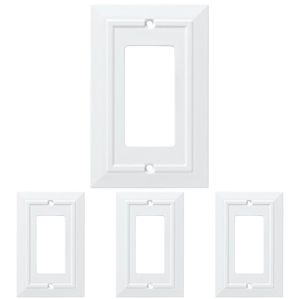 Liberty Hardware Single GFI/Rocker Wall Plate in Pure White Antimicrobial (4 Pack)