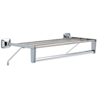 Liberty Hardware 18" Towel Shelf with Bar and support Braces in Polished Chrome