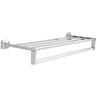 Liberty Hardware 24" Towel Shelf with Bar and support Braces in Polished Chrome