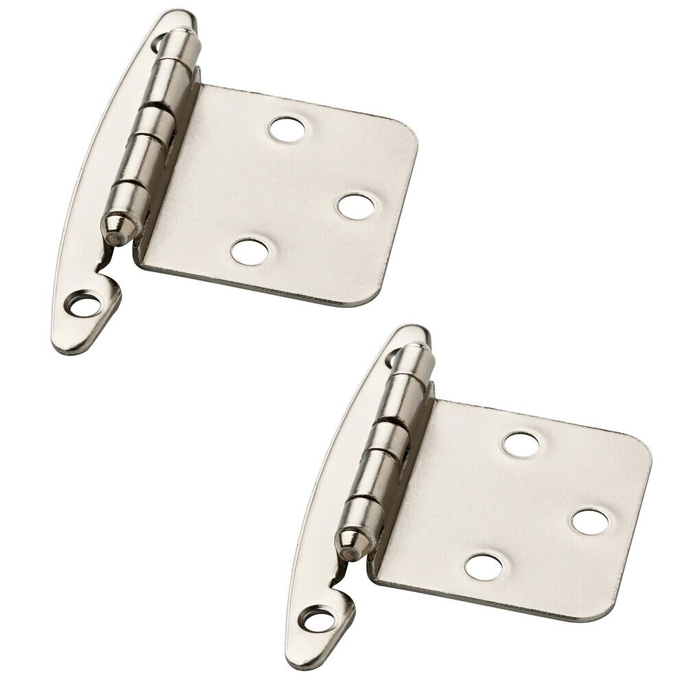 Liberty Hardware Overlay Hinge without Spring, 2 per pkg in Satin Nickel