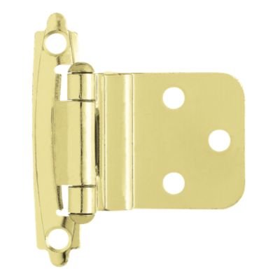 Liberty Hardware 3/8 Inset Self-Closing Overly Hinge, 2 per pkg in Brass