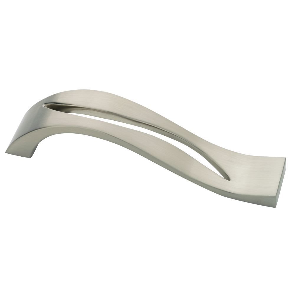 Liberty Hardware 128mm Curved Cutout Pull in Satin Nickel
