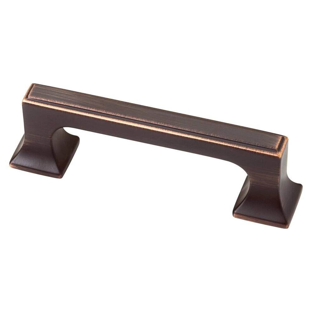 Liberty Hardware 3" Centers Pull with Square Feet in Bronze with Copper Highlights
