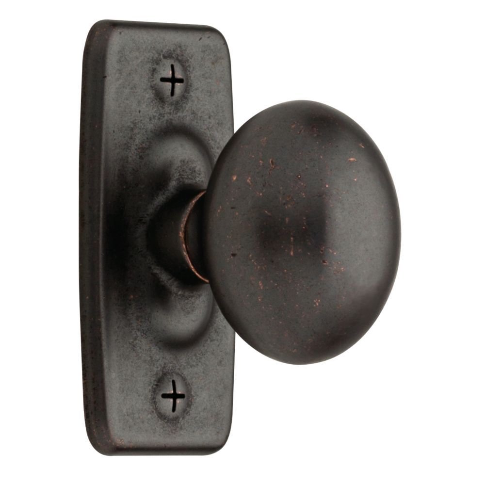 Liberty Hardware Ironcraft Knob with Backplate in Statuary Bronze