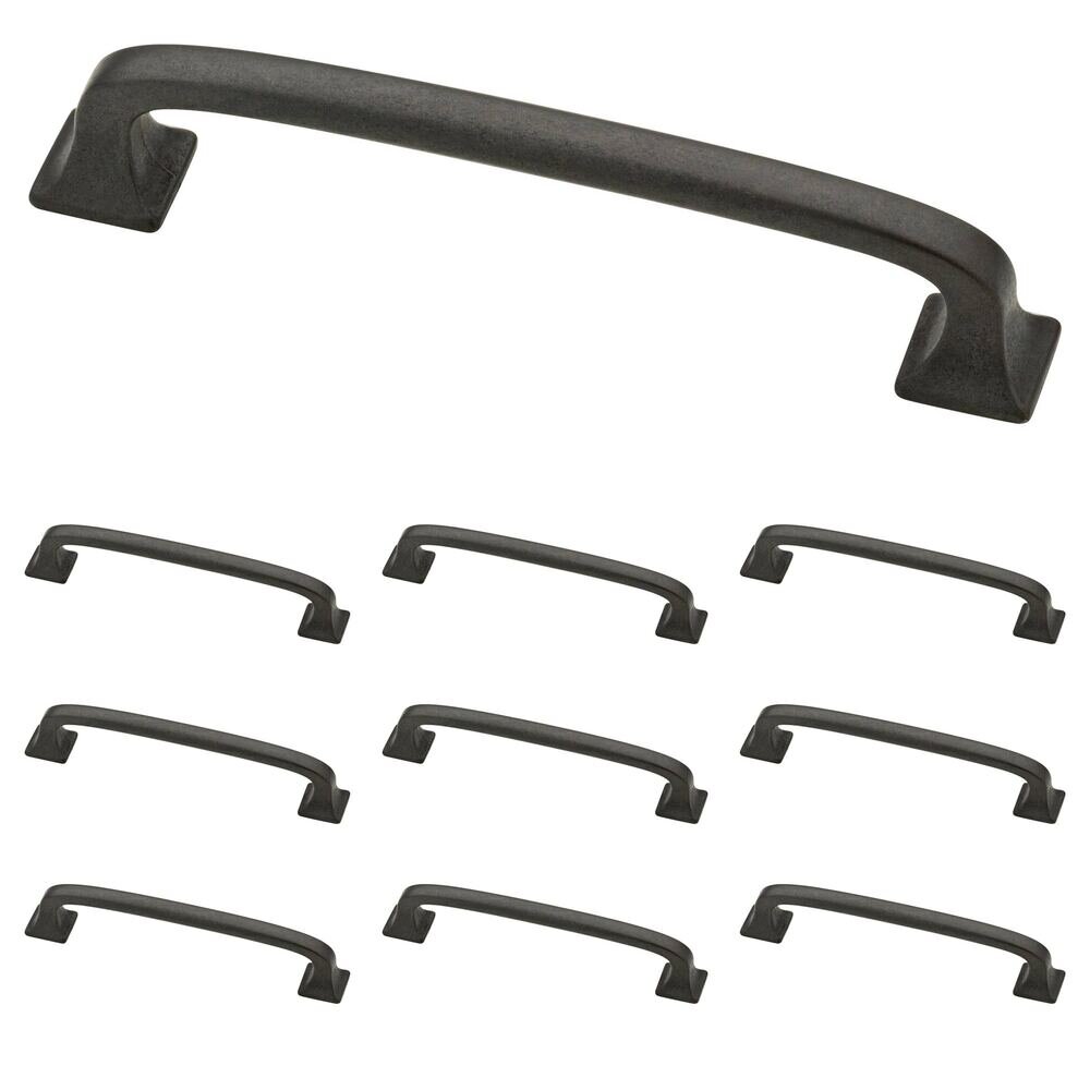 Liberty Hardware 4" Centers Lombard Pull, 10 per pkg in Soft Iron