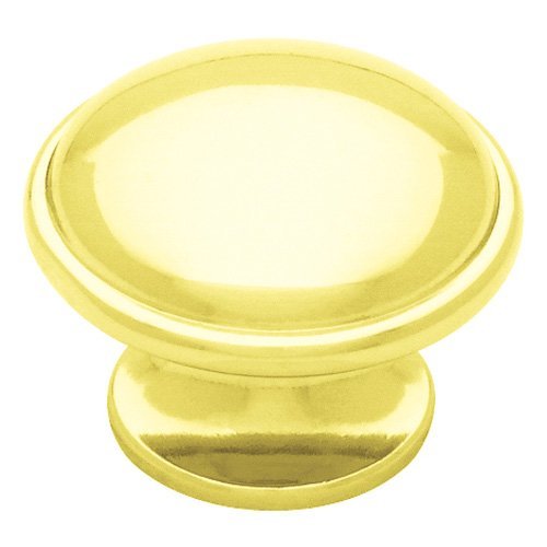 Liberty Hardware Wide Base Round Knob in Plated Brass
