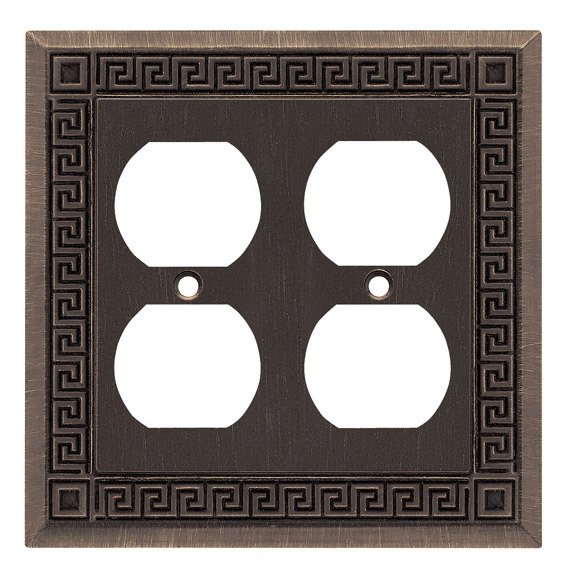 Liberty Hardware Double Duplex Outlet in Brushed Oil Rubbed Bronze