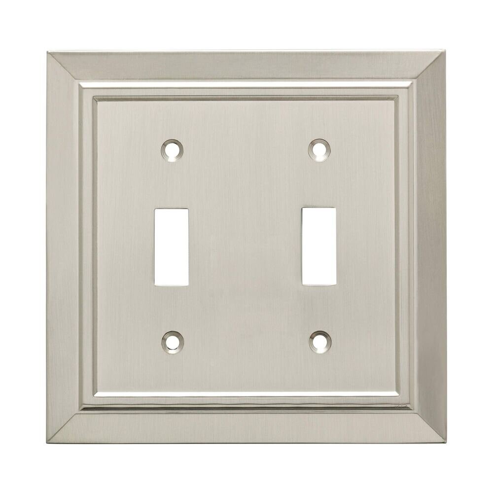 Liberty Hardware Double Toggle Wall Plate in Satin Nickel