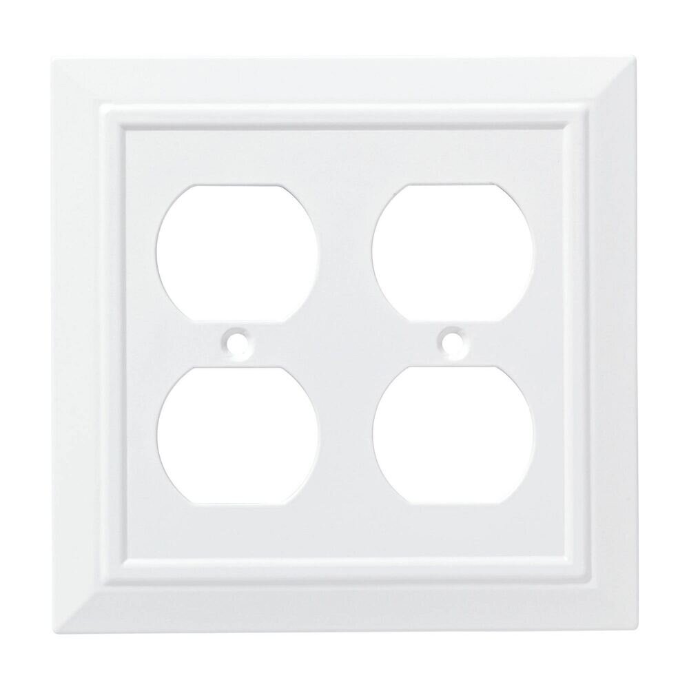 Liberty Hardware Double Duplex Wall Plate in Pure White