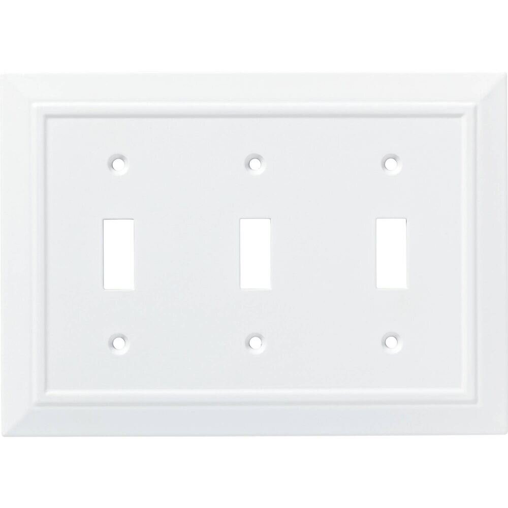 Liberty Hardware Triple Toggle Wall Plate in Pure White