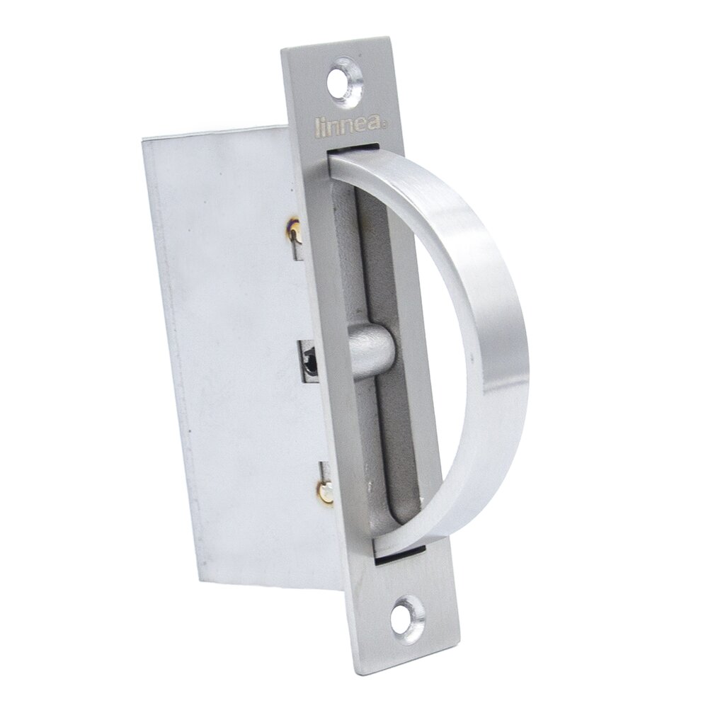 Linnea Hardware Edge Pull with Large Semi Circle Pull in Satin Stainless Steel (ADA Friendly)