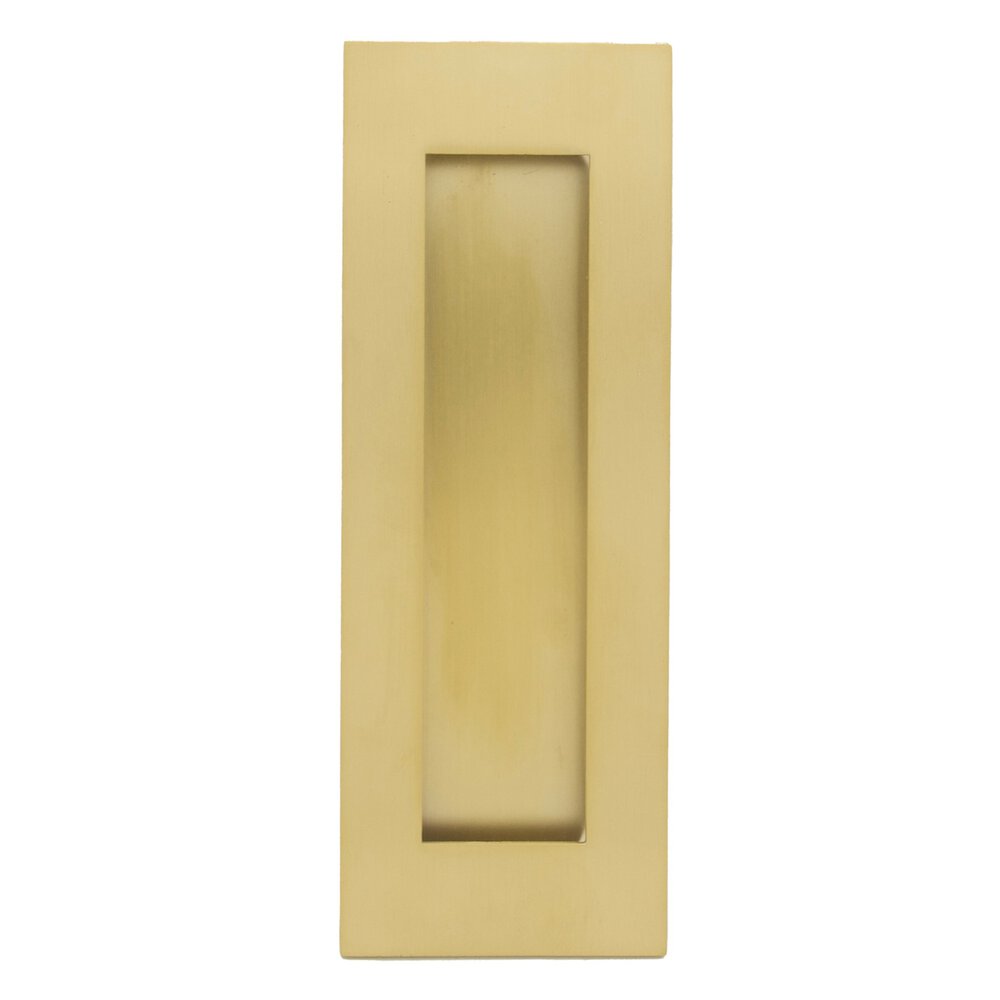Linnea Hardware 5 7/8" Rectangular with Rectangle Cut-Out Recessed Pull in Satin Brass