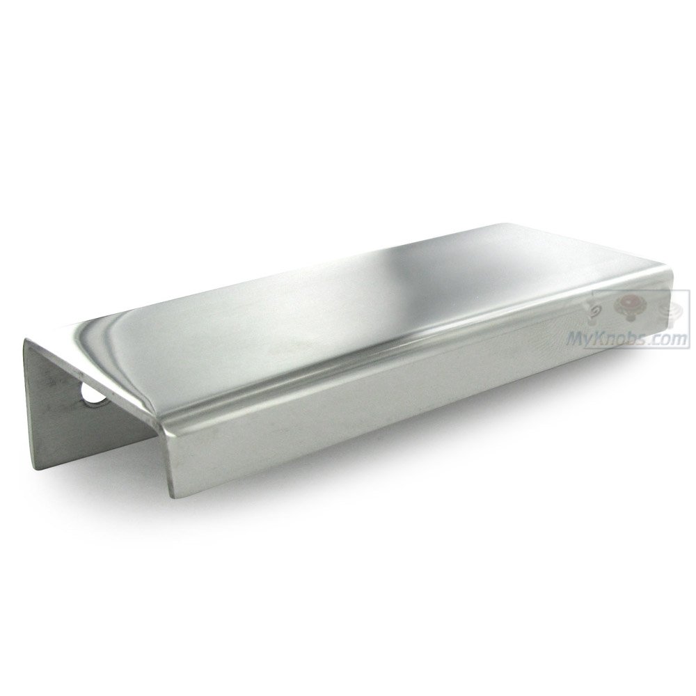 Linnea Hardware 4" (100mm) Long 3/8" Squared Drop Down Back Mounted Edge Pull in Satin Stainless Steel