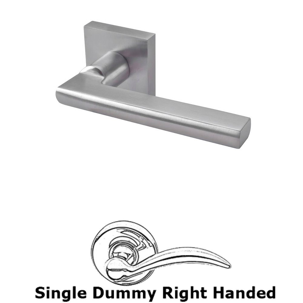 Linnea Hardware Single Dummy Right Handed Door Lever in Satin Stainless Steel