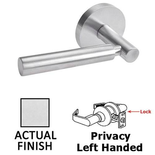 Linnea Hardware Privacy Left Handed Door Lever in Polished Stainless Steel