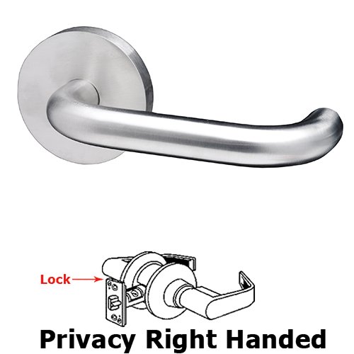 Linnea Hardware Privacy Right Handed Door Lever in Satin Stainless Steel