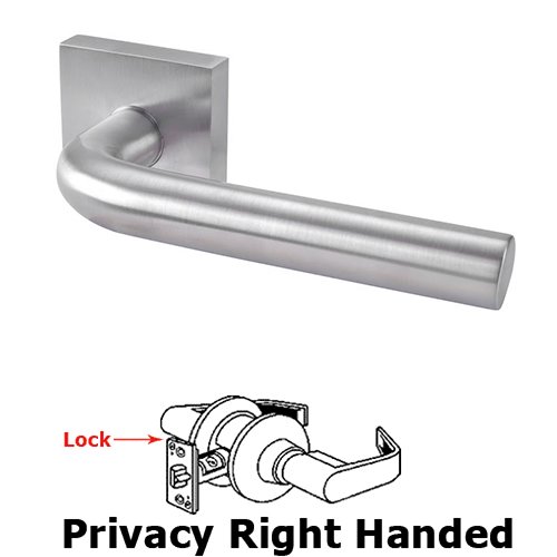 Linnea Hardware Privacy Right Handed Door Lever in Satin Stainless Steel