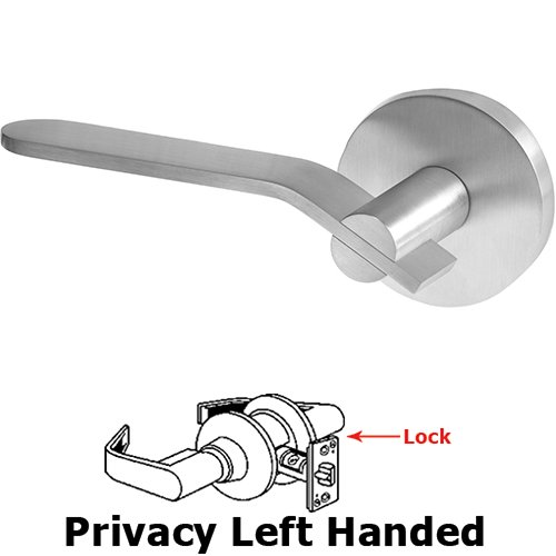 Linnea Hardware Privacy Left Handed Door Lever in Satin Stainless Steel