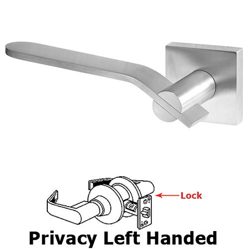 Linnea Hardware Privacy Left Handed Door Lever in Satin Stainless Steel