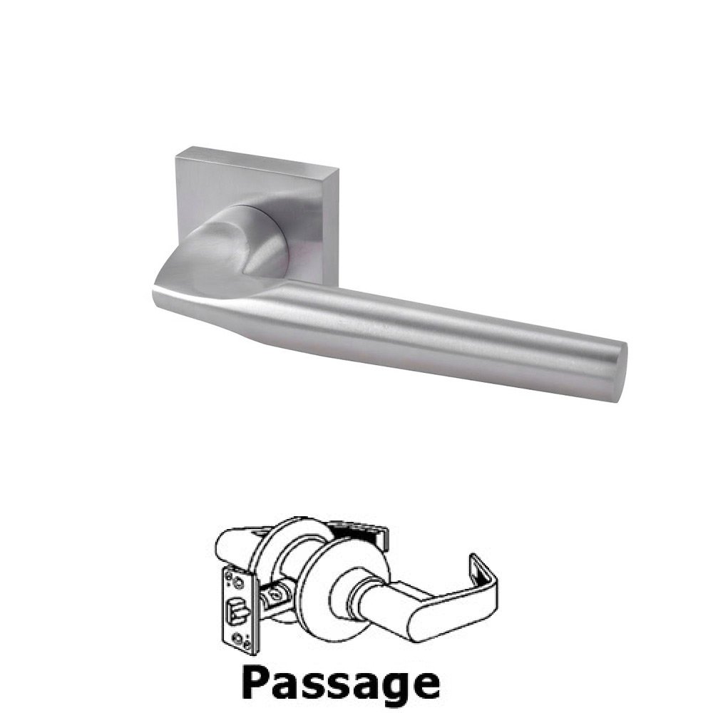Linnea Hardware Passage Door Lever in Satin Stainless Steel