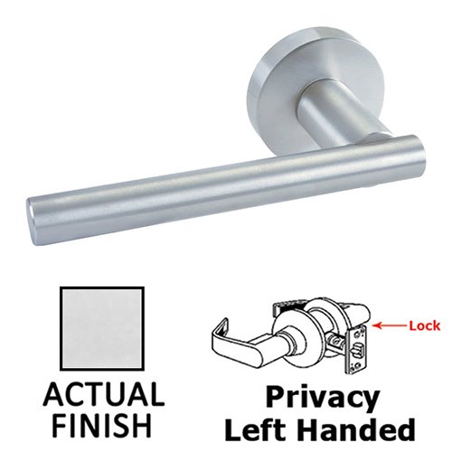 Linnea Hardware Privacy Left Handed Door Lever in Polished Stainless Steel