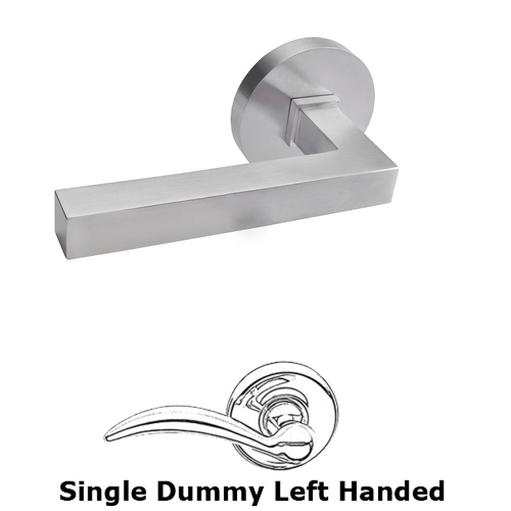 Linnea Hardware Single Dummy Left Handed Door Lever in Satin Stainless Steel