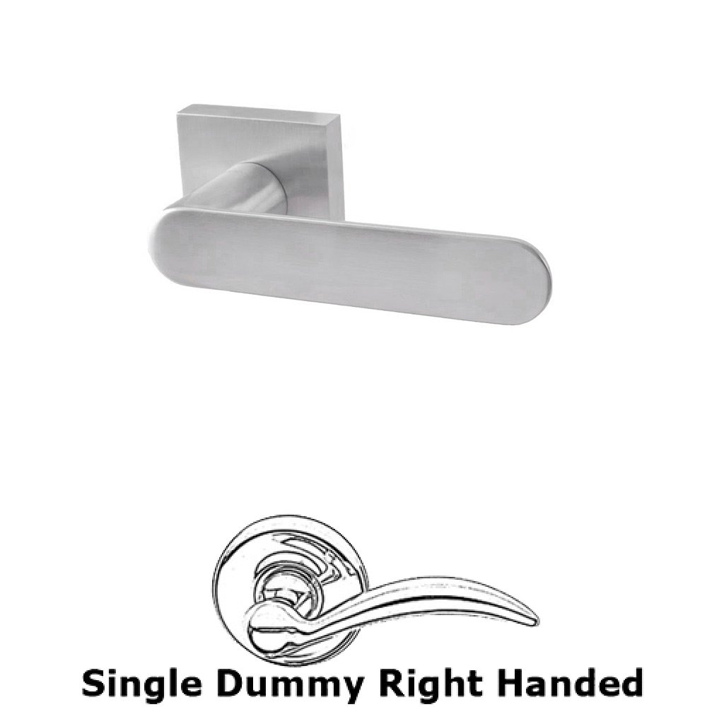 Linnea Hardware Single Dummy Right Handed Door Lever in Satin Stainless Steel
