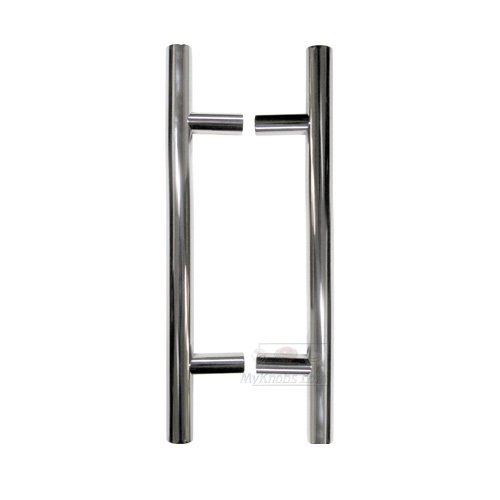 Linnea Hardware 17 3/8" Centers Back to Back European Bar Appliance/Shower Door Pull in Polished Stainless Steel