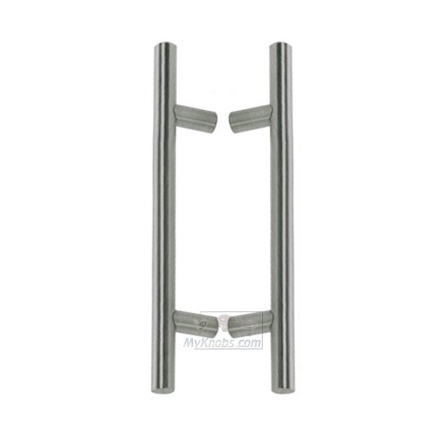 Linnea Hardware 17 1/4" Centers Back to Back European Bar Appliance/Shower Door Pull in Satin Stainless Steel