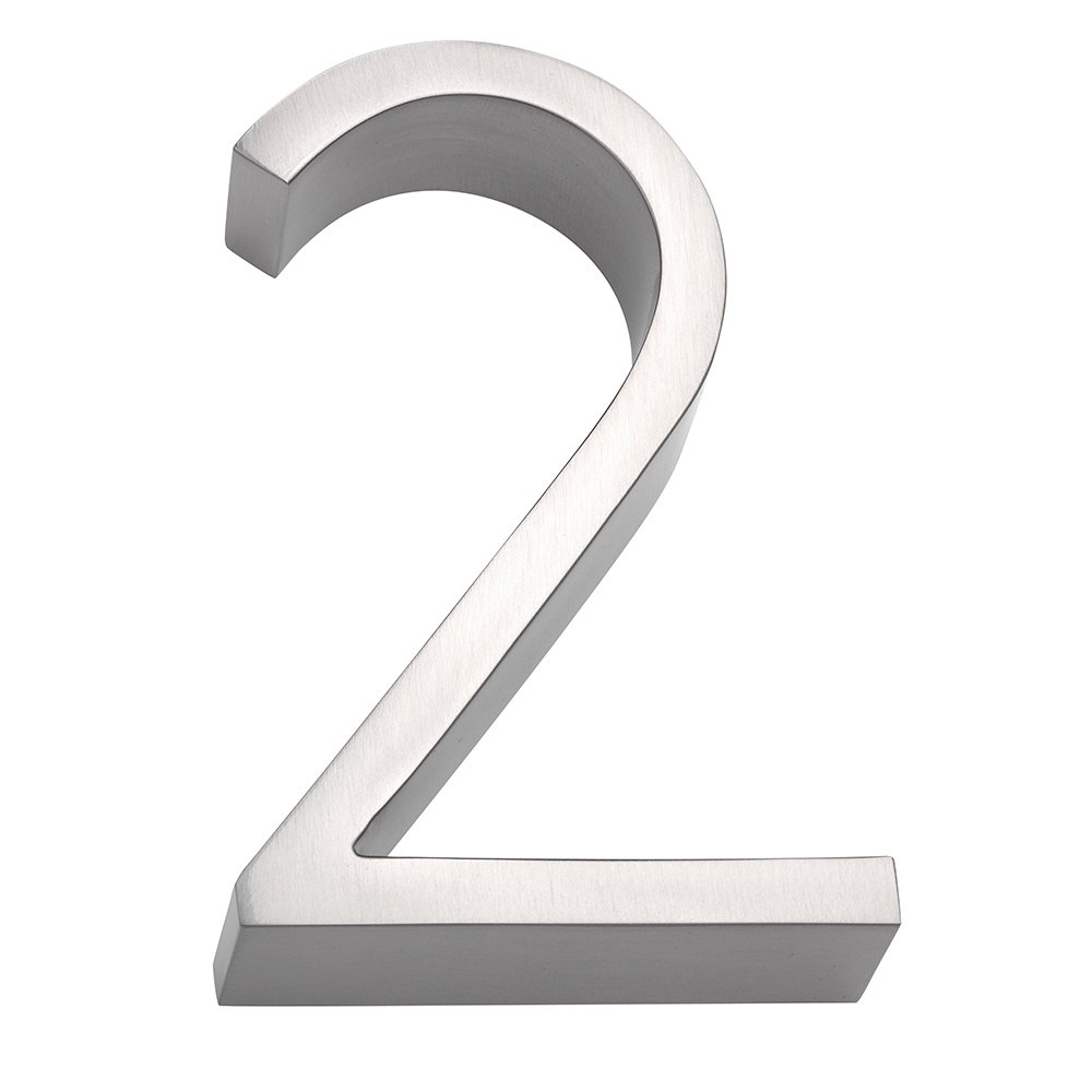Linnea Hardware #2 House Number in Satin Stainless Steel