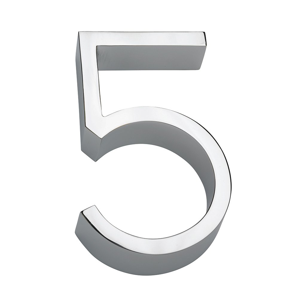 Linnea Hardware #5 House Number in Satin Stainless Steel