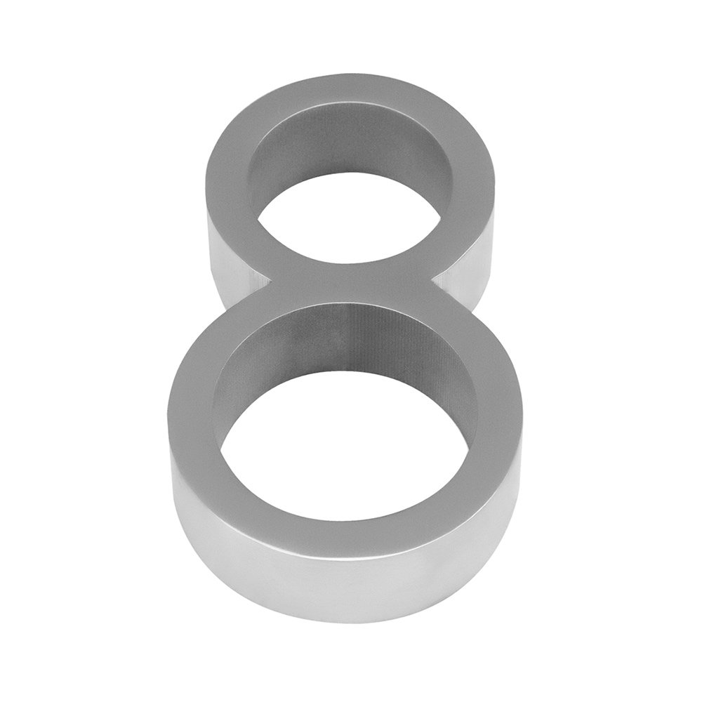 Linnea Hardware #8 House Number in Satin Stainless Steel
