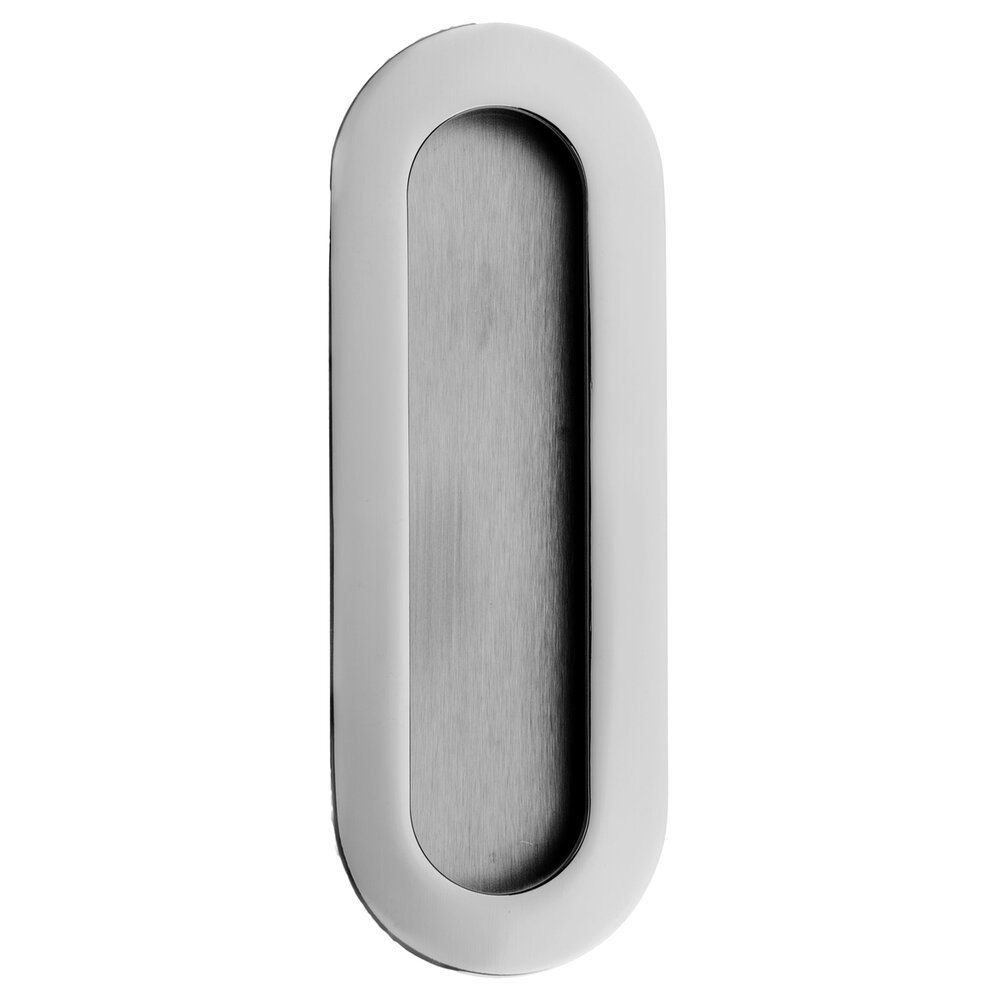 Linnea Hardware 5 7/8" Oval Recessed Pull in Polished Stainless Steel
