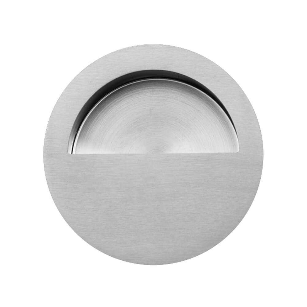 Linnea Hardware 3 1/2" Diameter Recessed Pull with Half Moon in Satin Stainless Steel