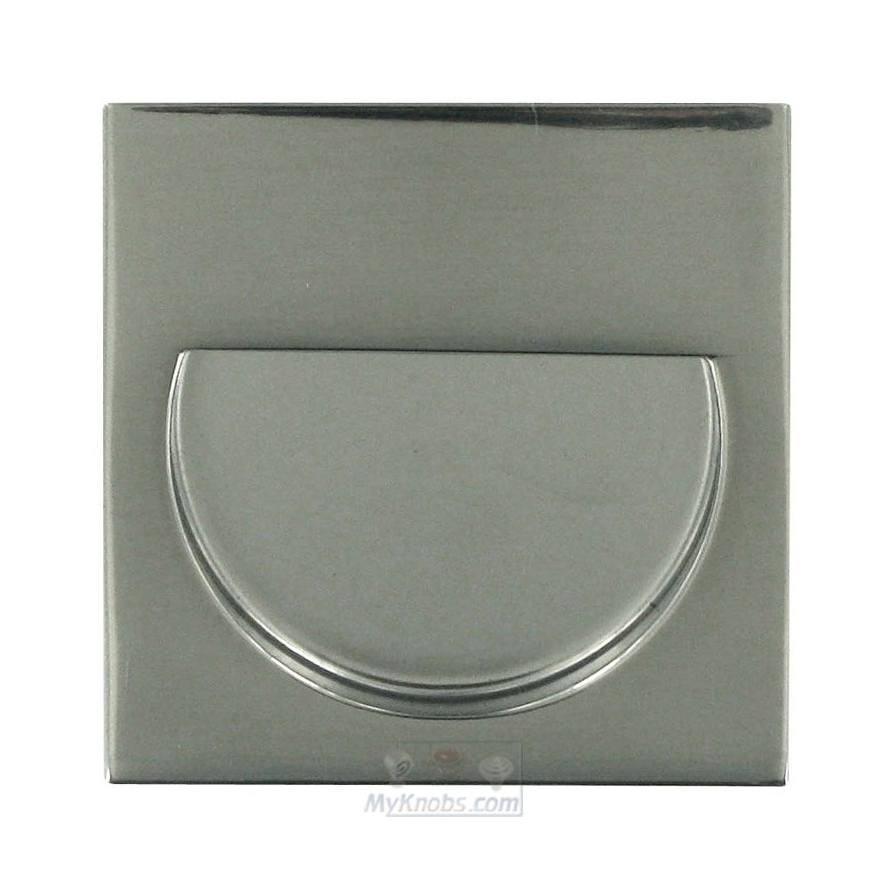Linnea Hardware 1 3/4" Square Recessed Pull with Half Moon Cut-Out in Polished Stainless Steel
