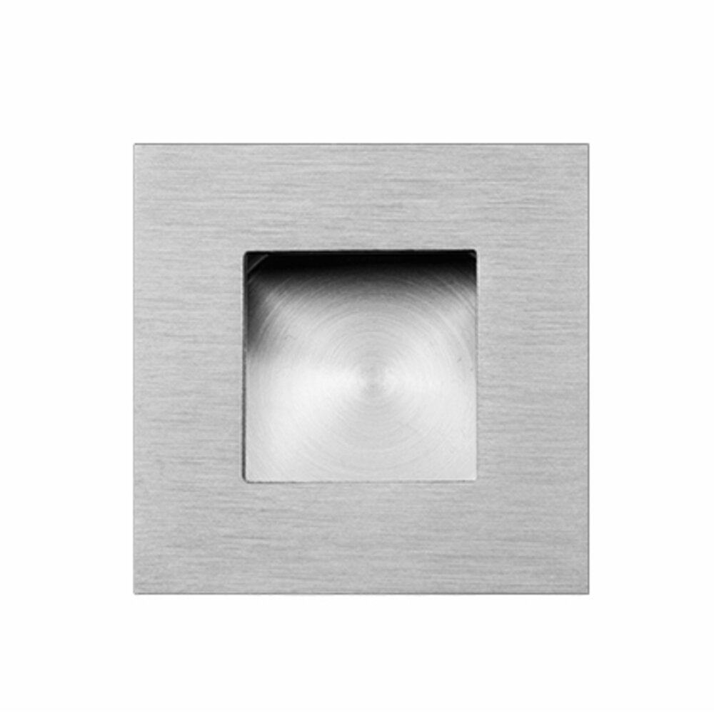 Linnea Hardware 2" Square Recessed Pull in Satin Stainless Steel